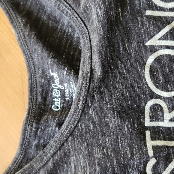 Bogo Girls 10-12 Dark Grey Tank Top cat & Jack strong girl - Picture 2 of 4